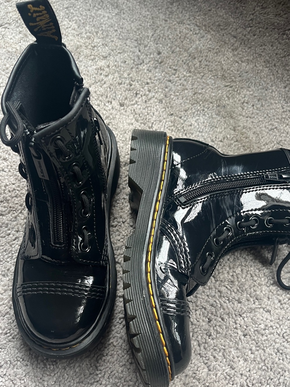 Dr. Martens Kids Sinclair Patent Leather Boots, size 1